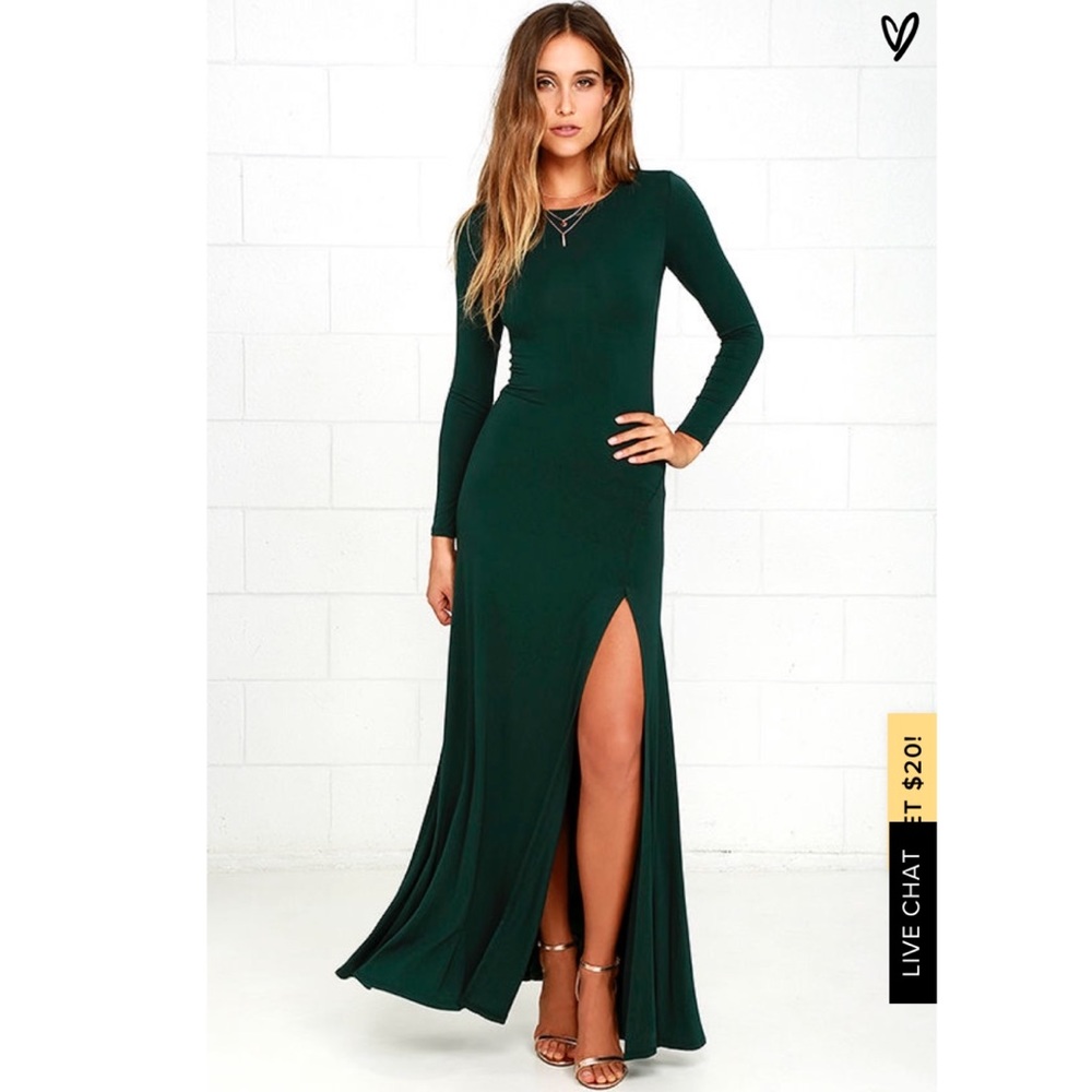 Forest Green Long Sleeve Maxi Lulu’s